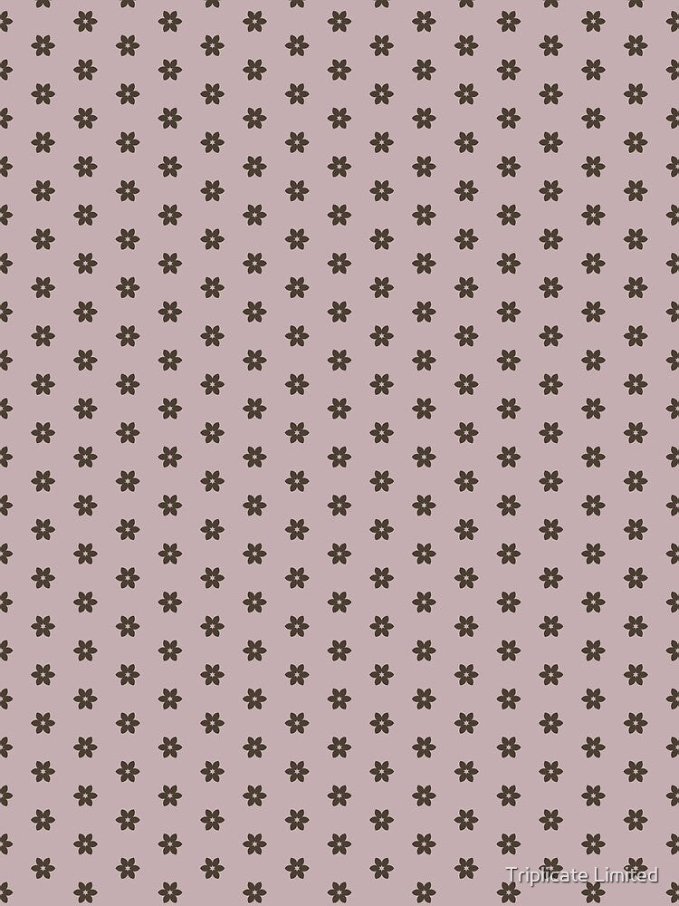 Geometric Warm Neutrals Slate Black Flowers On Burnished Lilac by Triplicate Limited