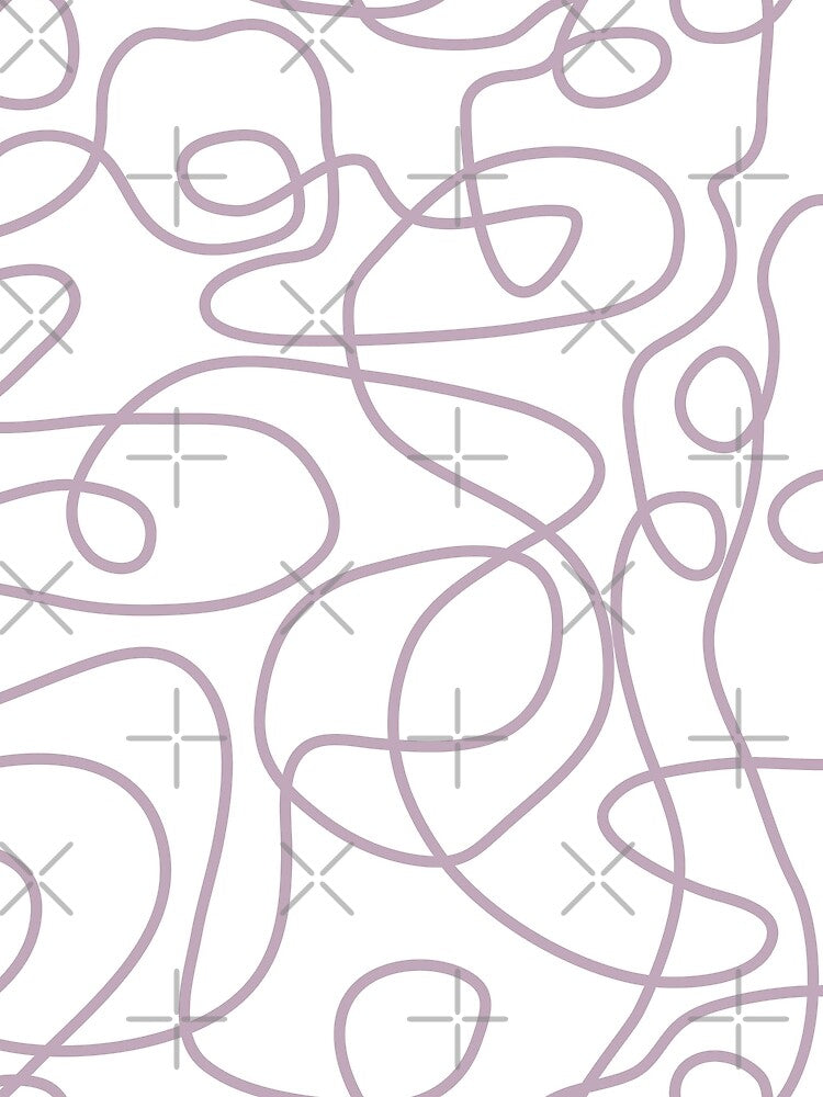 Doodle Line Art Pattern | Mauve on White by itsjensworld