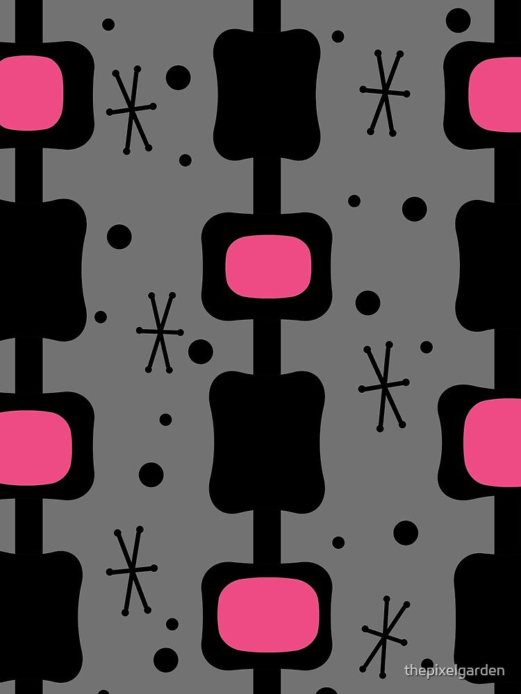 Retro Mid Mod Columns Boxes Pink by thepixelgarden