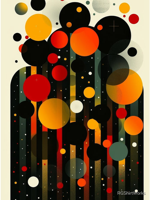 Abstract Colorful Circles in Space by RGShirtWorks