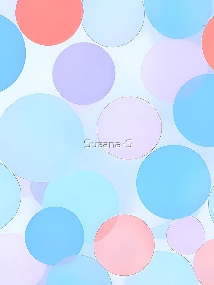 Translucent Pastel Circles Overlapping Abstract Geometric Pattern Soft Blue Pink Violet Lavender by Good Vibes