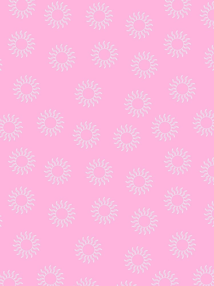 Cream Swirling Suns on Light Pink Background by Hanna McCown Unisex , , , Long Sleeve Tee