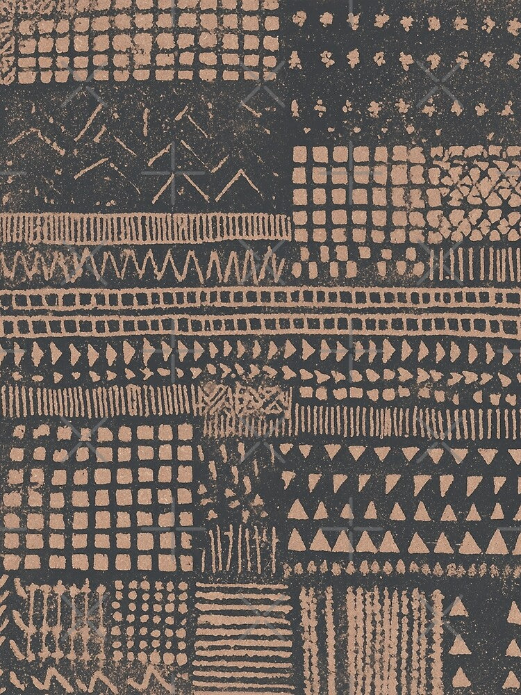 Mud Cloth Blocks - Boho Geometric, Warm Neutral by trajeado14