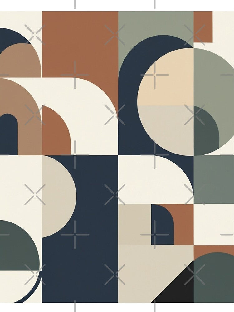 Mid Century Modern Geometric Pattern | Scandinavian Abstract Shapes Design by TESHYS