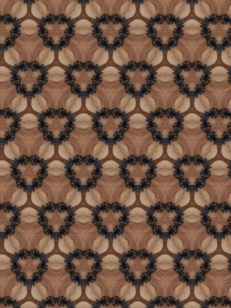 Brown and Black Geometric Heart Pattern by IntelliMindDesigns