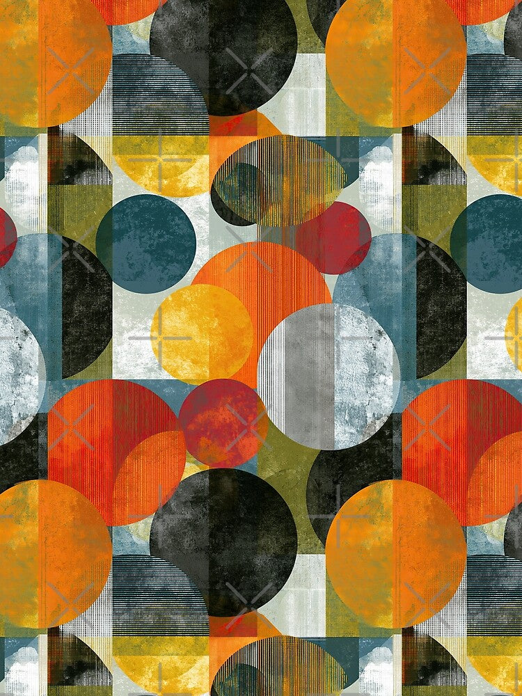 Abstract Overlapping Colorful Circles Grunge by Piotrek0001