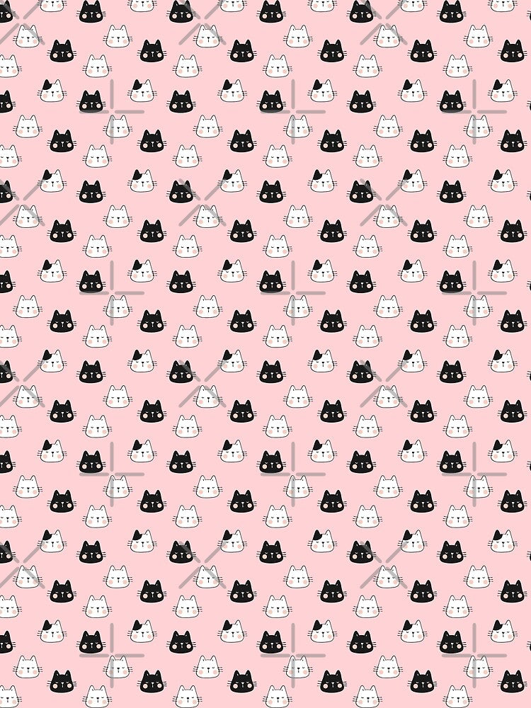 black and white cat Super cute pink floor For all cat lovers. by isaartboho Unisex , , , Long Sleeve Tee