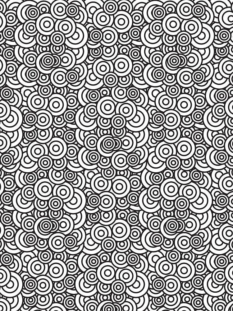 Black & White Seamless Overlapping Circles Pattern by GeekHeadDesigns