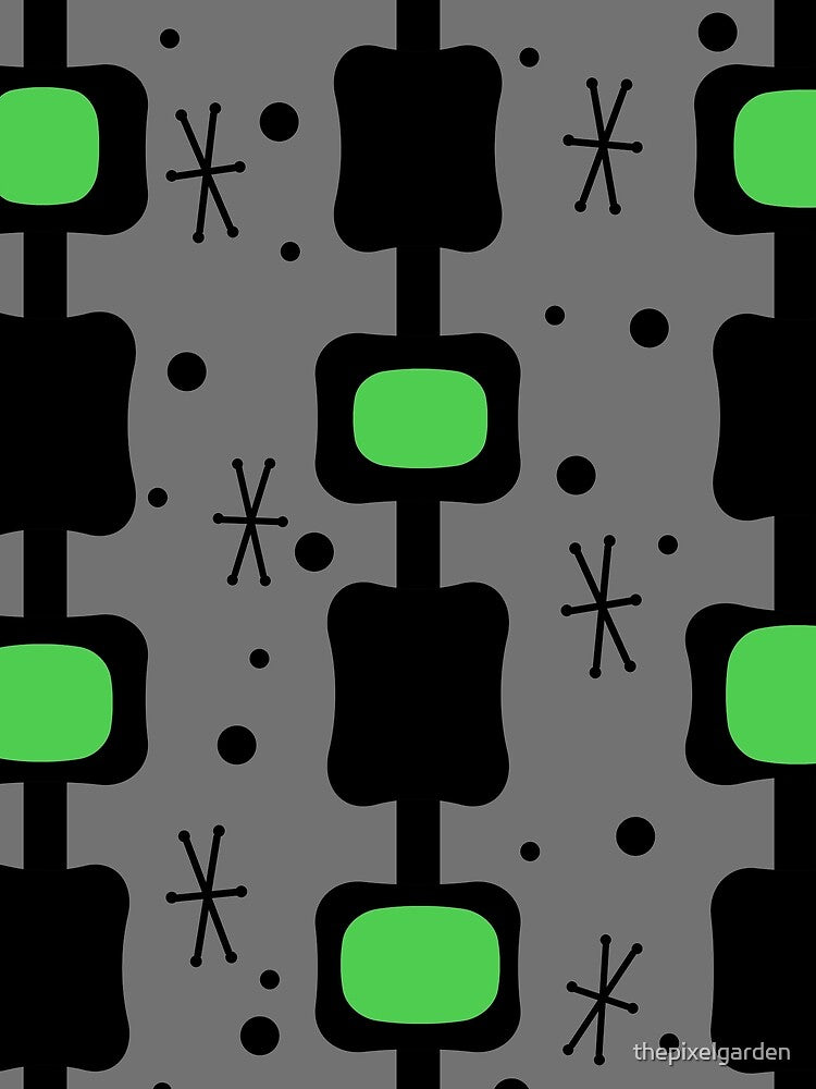 Retro Mid Mod Columns Boxes Green by thepixelgarden