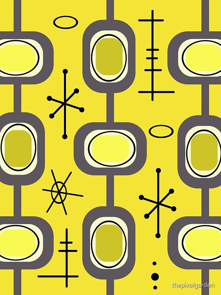 Space Age Geometric Art Yellow by thepixelgarden