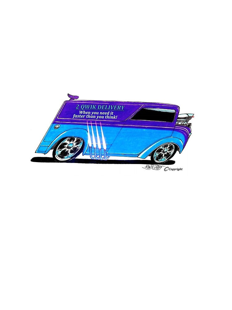 Hot Rod Art // 2 QWIK DELIVERY by Imagin8er Unisex , , , Long Sleeve Tee