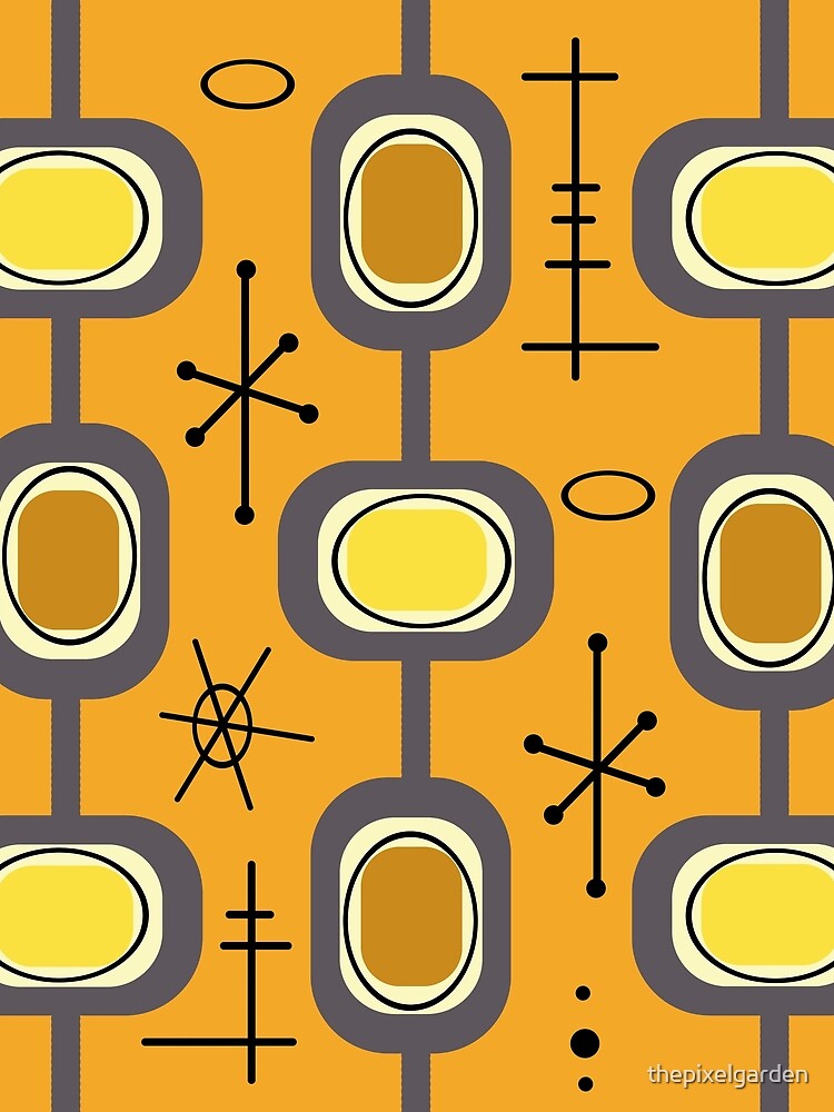 Space Age Geometric Art Orange by thepixelgarden