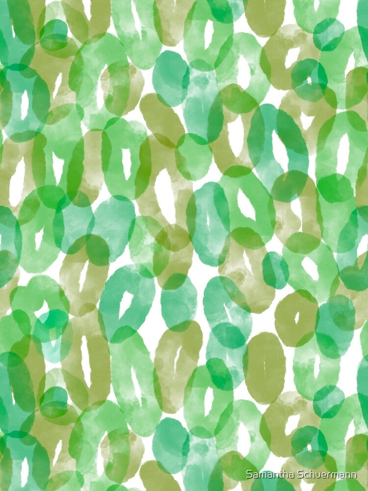 Watercolor Overlapping Links in Olive by Samantha Schuermann