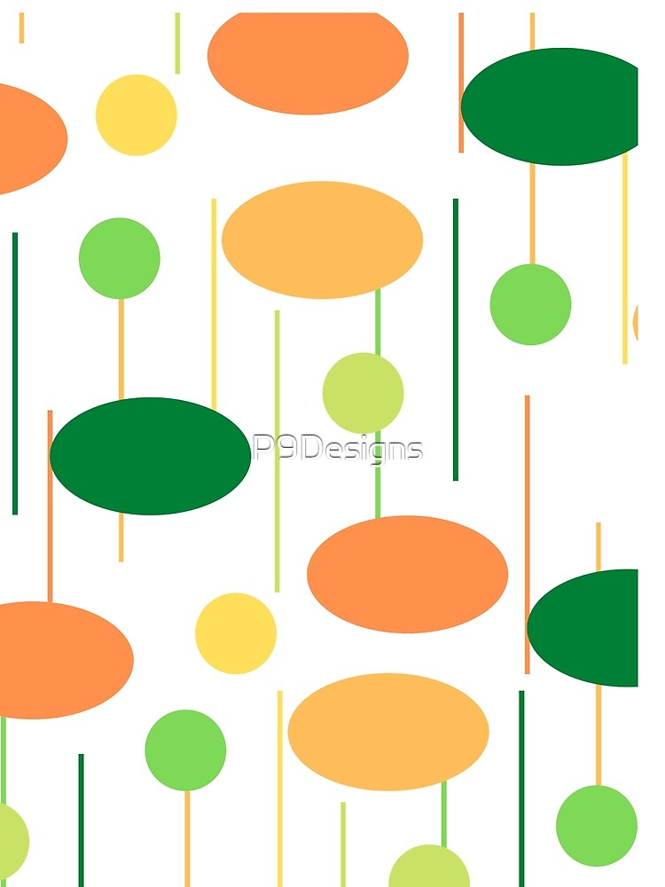 Mid Century Modern Blobs and Lines by P9Designs