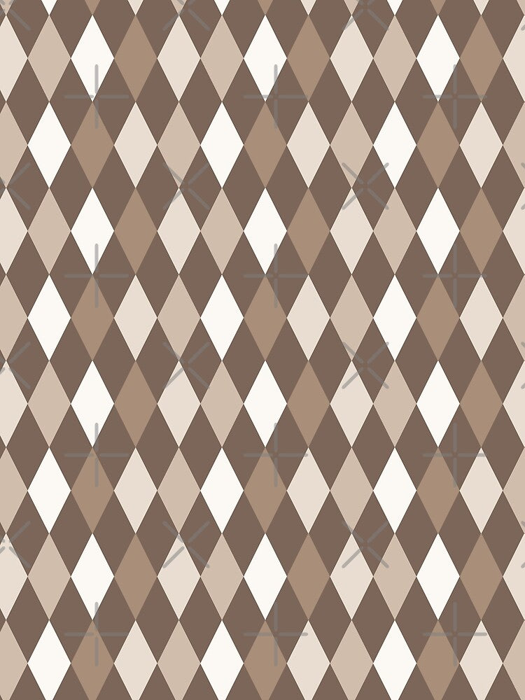 Neutral Earthy Tone Harlequin Diamonds Design 3 by PatternTitan