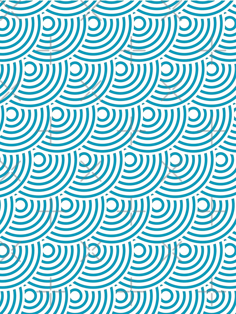 Repeating blue overlapping circles. by MrazTees