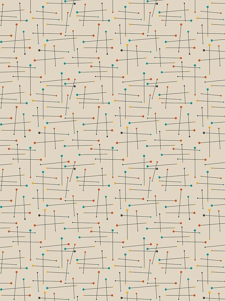 Funky Mid Century Lines On Tan Pattern by Orchard Berry