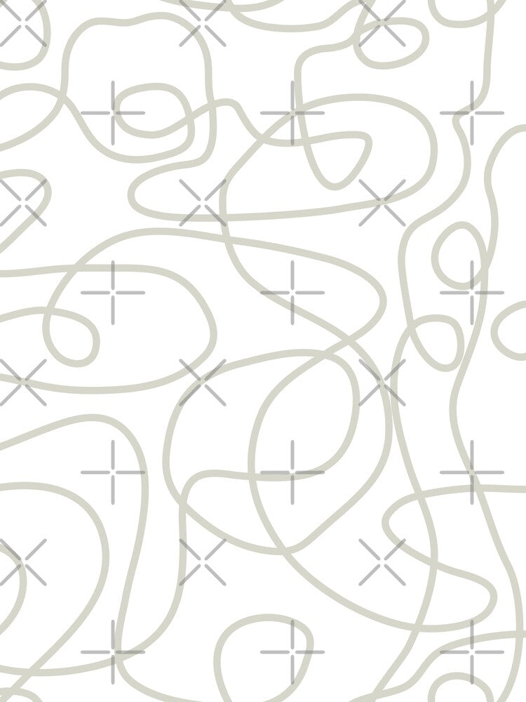 Doodle Line Art Pattern | Beige / Light Warm Gray on White by itsjensworld