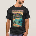 Honolulu Hawaii Illustration Travel Art Vintage