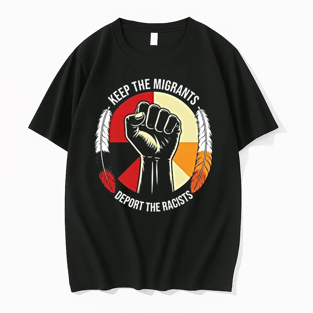 Keep The Migrants Deport The Racists 0 Tshirts Sweater Unisex , , , Long Sleeve Tee