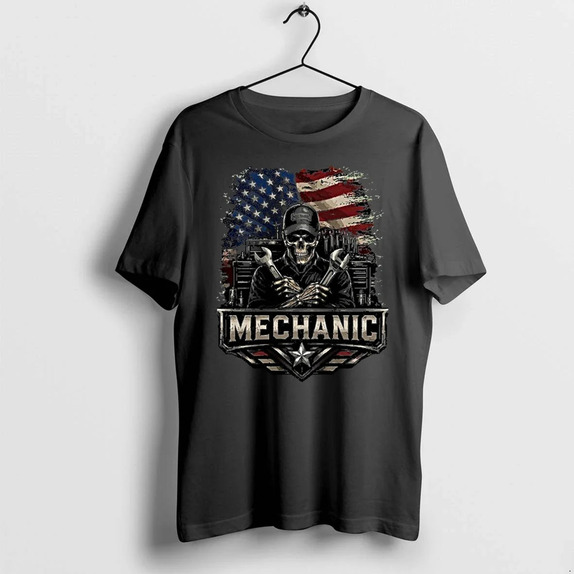 Mechanic Usa Flag 0 Tshirts Sweater Unisex , , , Long Sleeve Tee