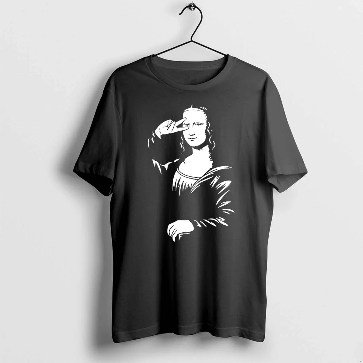 Mona Lisa Say Hi Funny 0 Tshirts Sweater Unisex , , , Long Sleeve Tee