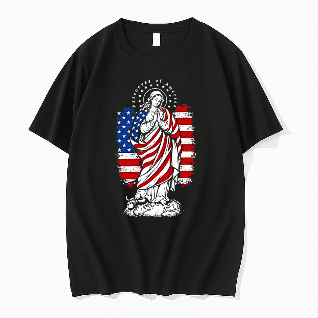 Patroness Of The Usa Blessed Virgin Mary Catholic Art 0 Tshirts Sweater Unisex , , , Long Sleeve Tee