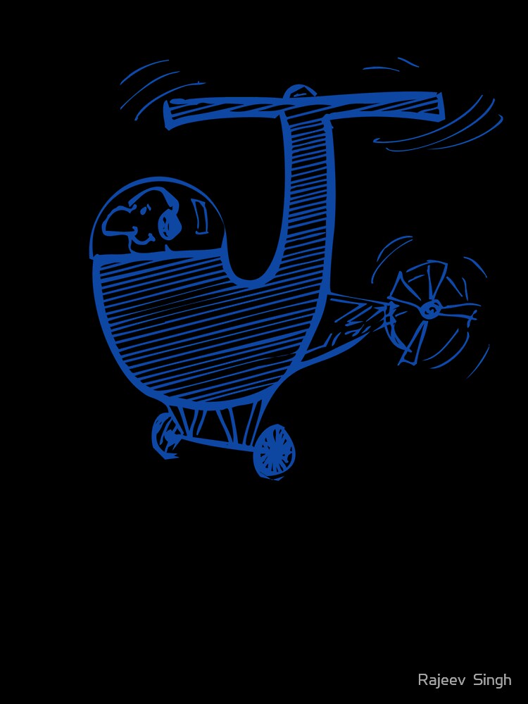 Moving letter Initial Monogram J by Rajeev Singh Unisex , , , Long Sleeve Tee