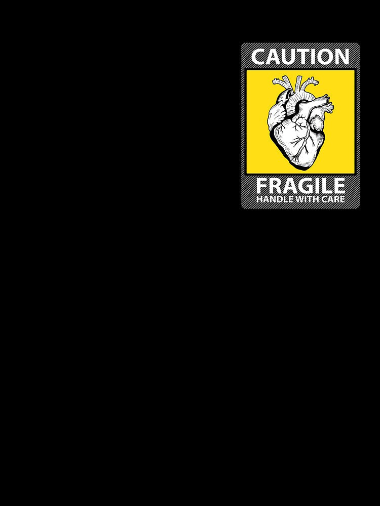 Caution Fragile Heart by TeeeeeeTime Unisex , , , Long Sleeve Tee