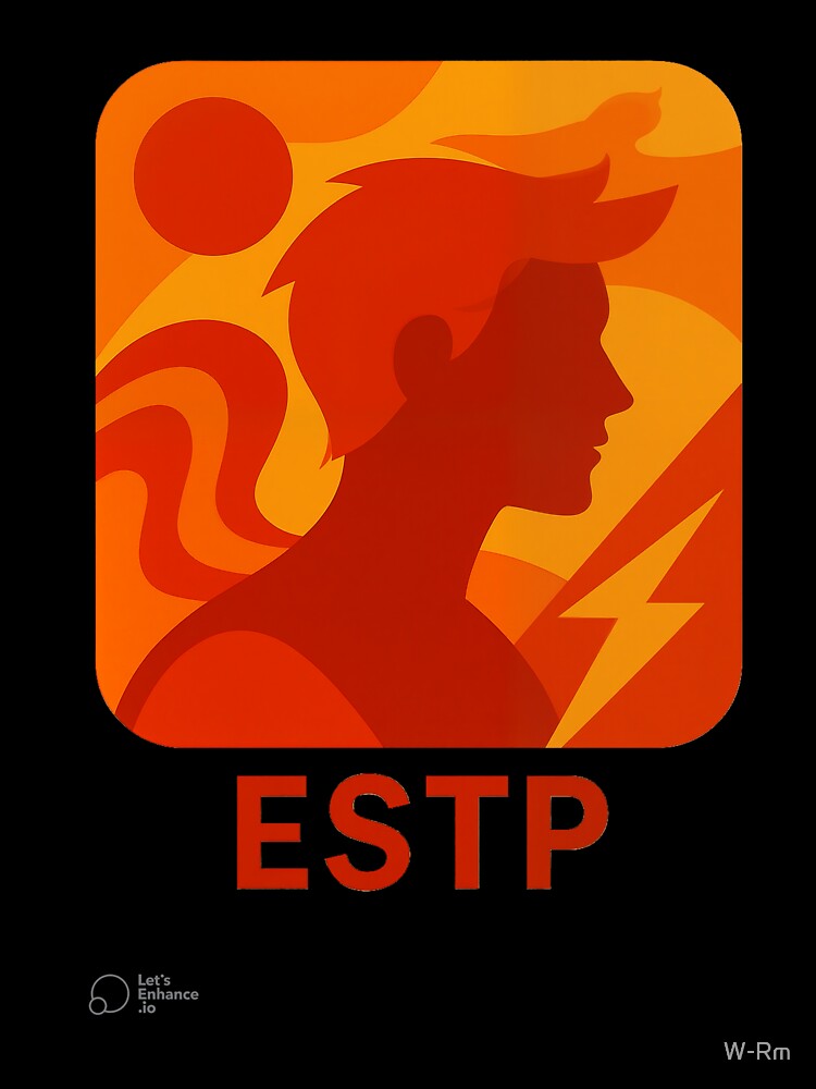 ESTP Personality Abstract Art – MBTI Design (Center Print) by W-Rm Unisex , , , Long Sleeve Tee