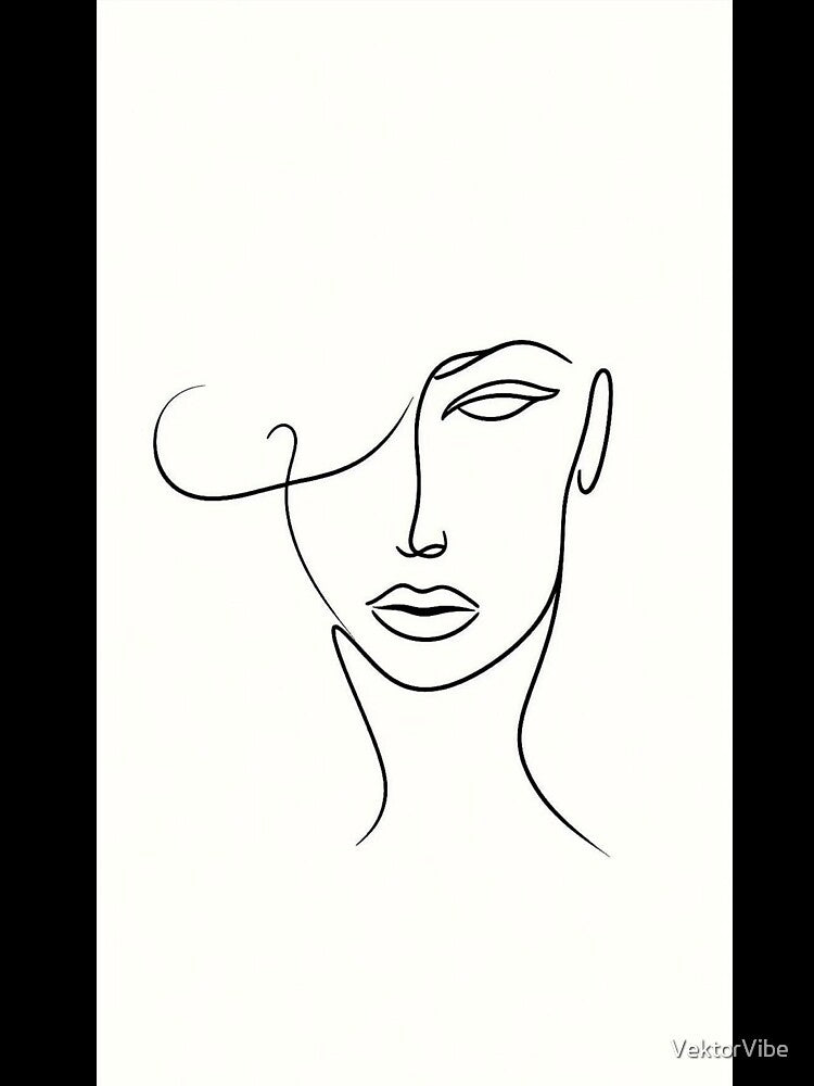 Minimalist Line Art Face – Modern Abstract Portrait by VektorVibe