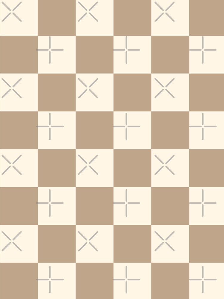 Soft Mocha and Cream Checkerboard Pattern by Zaya_art