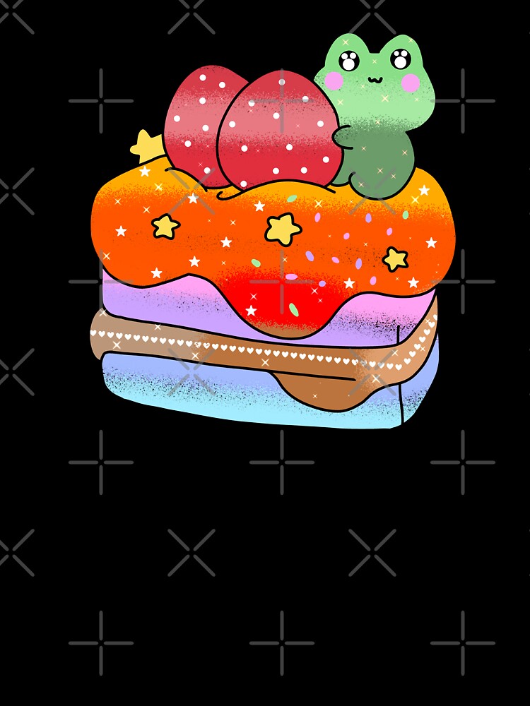 Colorful Adorable cute Kawaii frog cupcake by Quacktails Unisex , , , Long Sleeve Tee