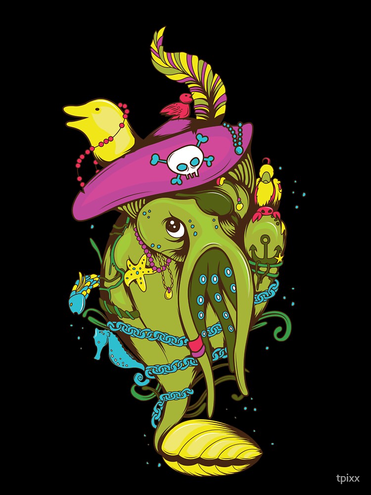 Cartoon Squid by tpixx Unisex , , , Long Sleeve Tee