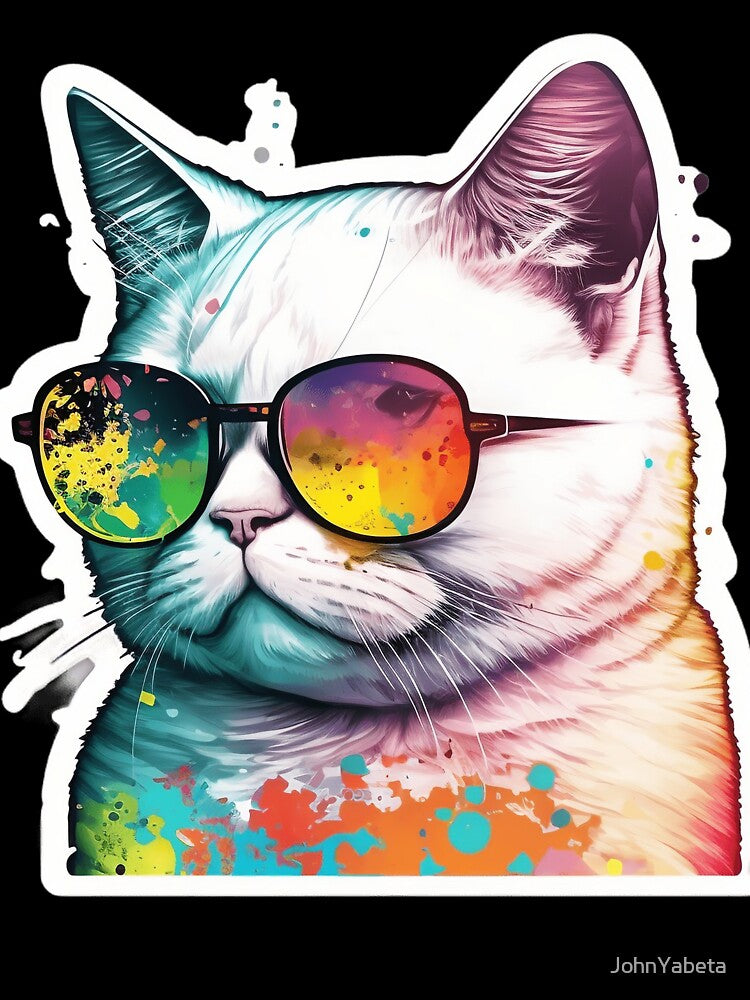 cat glasses by JohnYabeta Unisex , , , Long Sleeve Tee