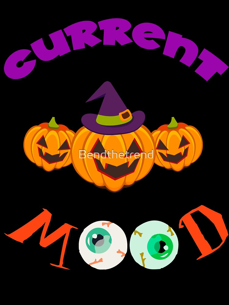 Halloween Pumpkin Current Mood Spoop Novelty Shirt by Bendthetrend Unisex , , , Long Sleeve Tee