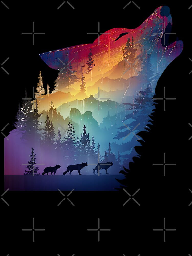 Howling Wolf Silhouette, For Wolves Lovers by Mariana Piana