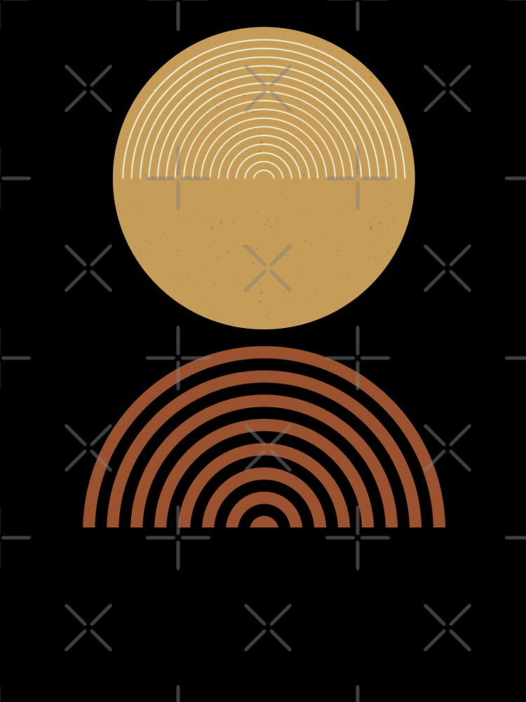 Lines And Circle Brown Yellow by ArunikaPrints