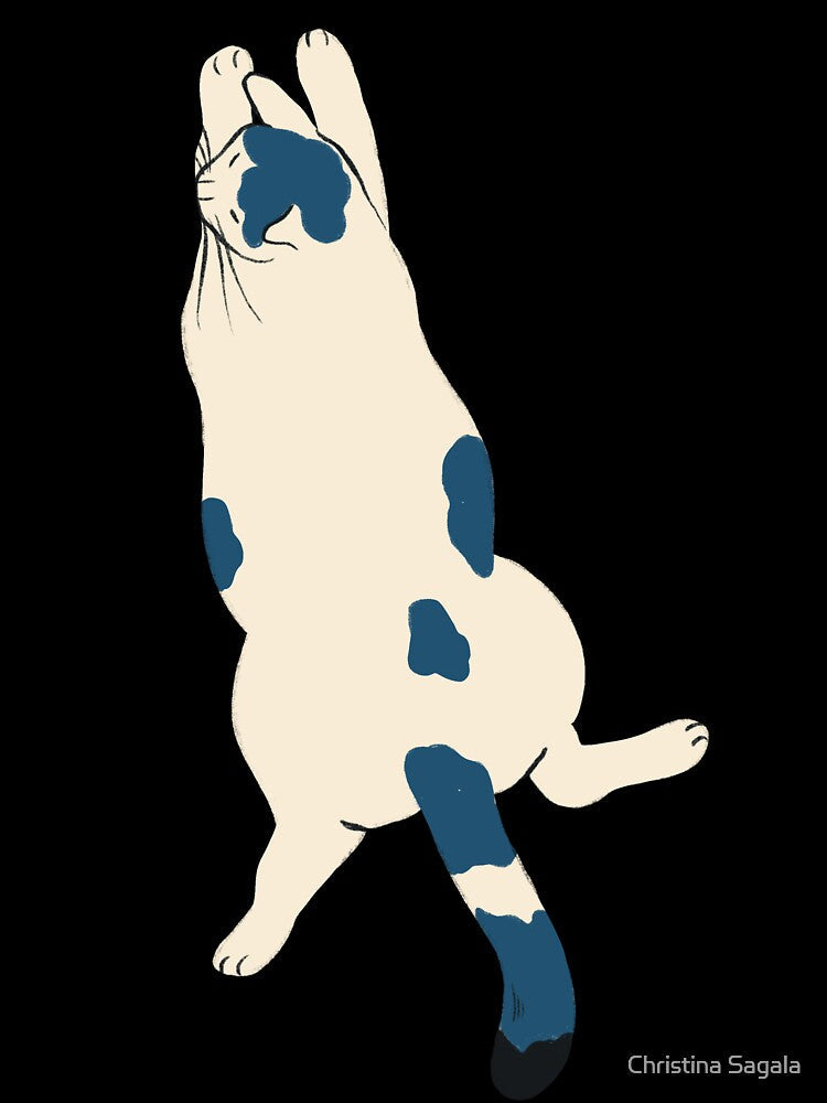 lazy cat lounging by Christina Sagala Unisex , , , Long Sleeve Tee