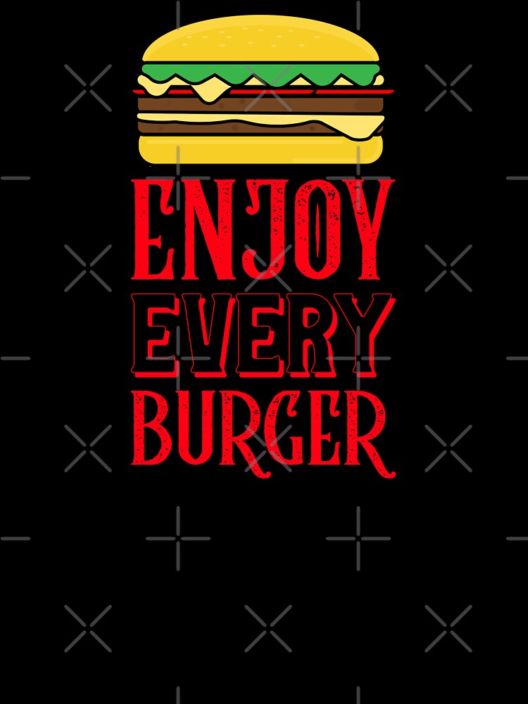 Enjoy Your Burger sticker Design by PositiveStudio Unisex , , , Long Sleeve Tee
