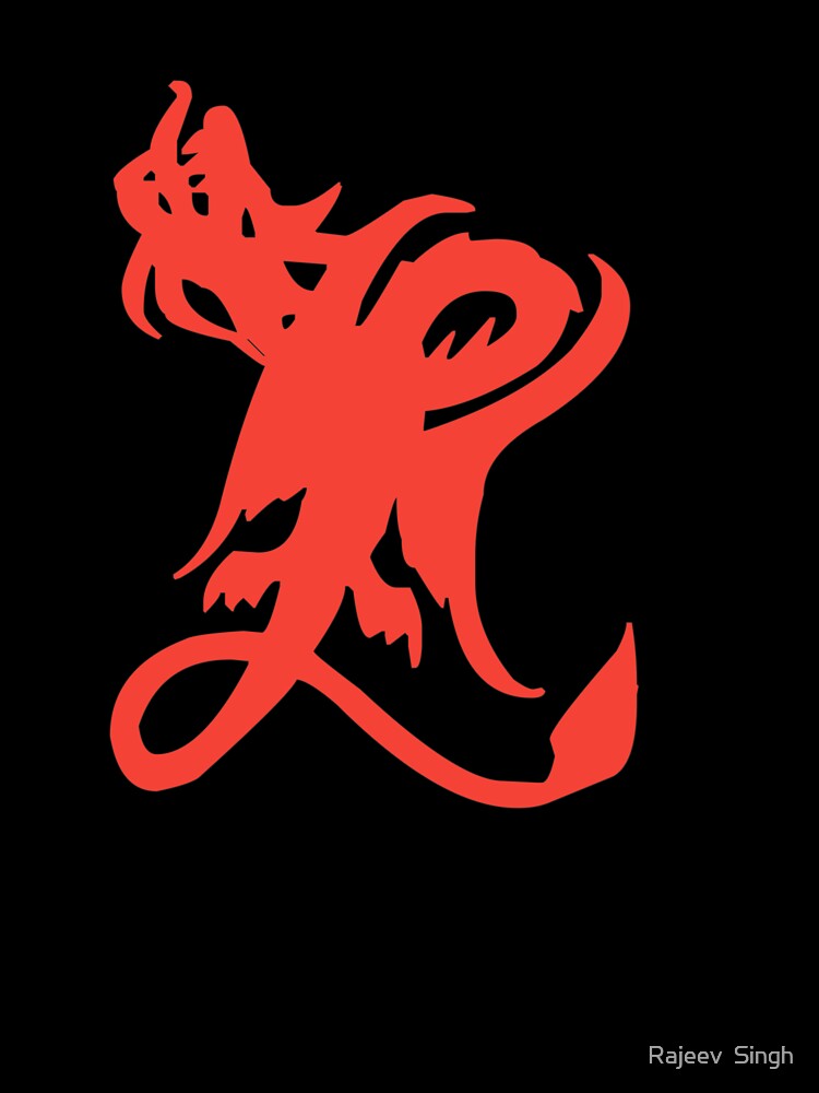 Dragon Initial Monogram L by Rajeev Singh Unisex , , , Long Sleeve Tee