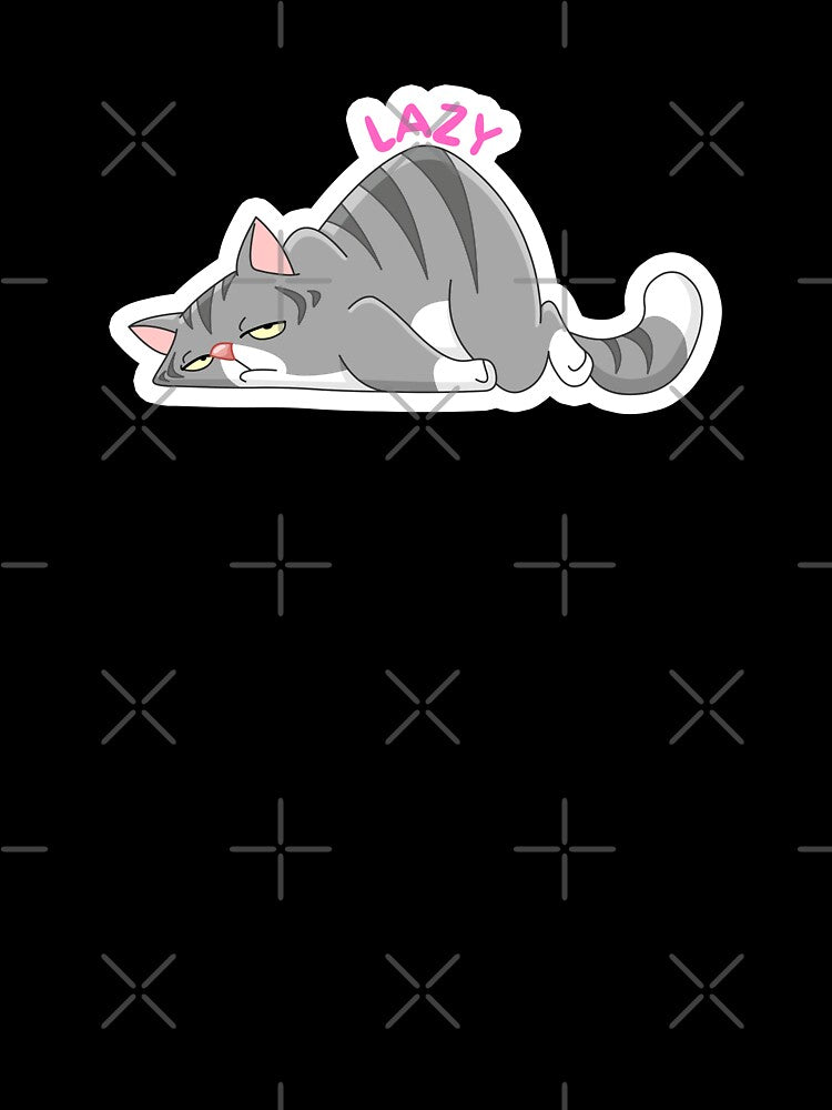 Lazy Gray Cat by Penaroma Unisex , , , Long Sleeve Tee