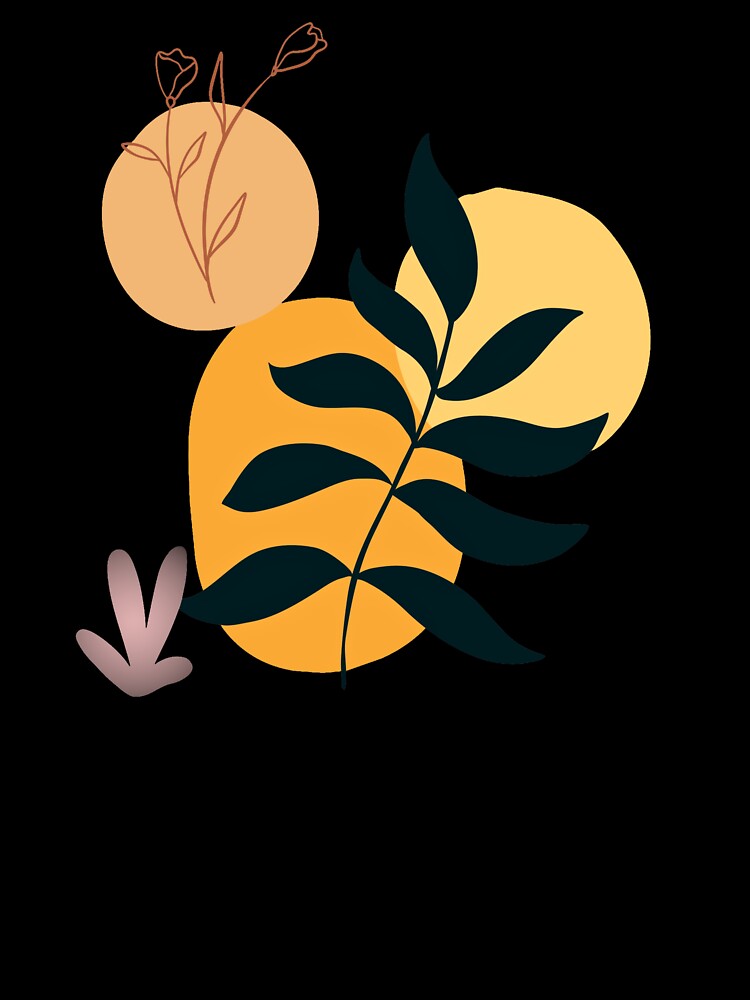 Minimalist Abstract Terracotta Geometric Shapes and Botanical Leaves by vibecraft_studio2