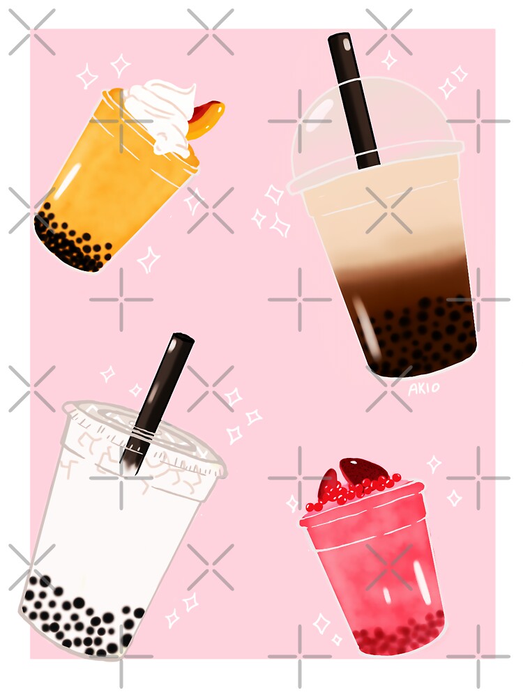 Simple Series - Boba Tea by Sleepy Akio Unisex , , , Long Sleeve Tee
