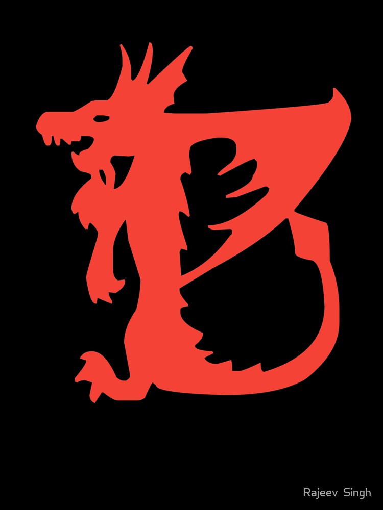 Dragon Initial Monogram B by Rajeev Singh Unisex , , , Long Sleeve Tee