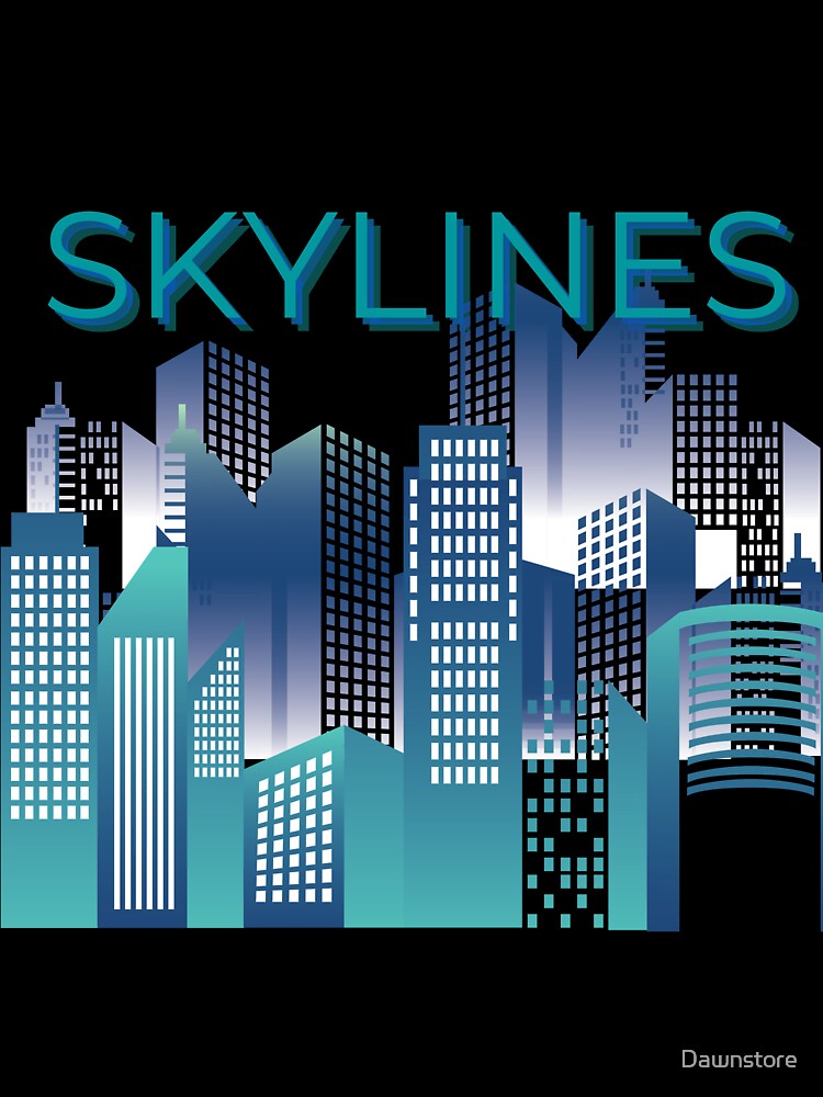 Dawnstore skylines by Dawnstore Unisex , , , Long Sleeve Tee