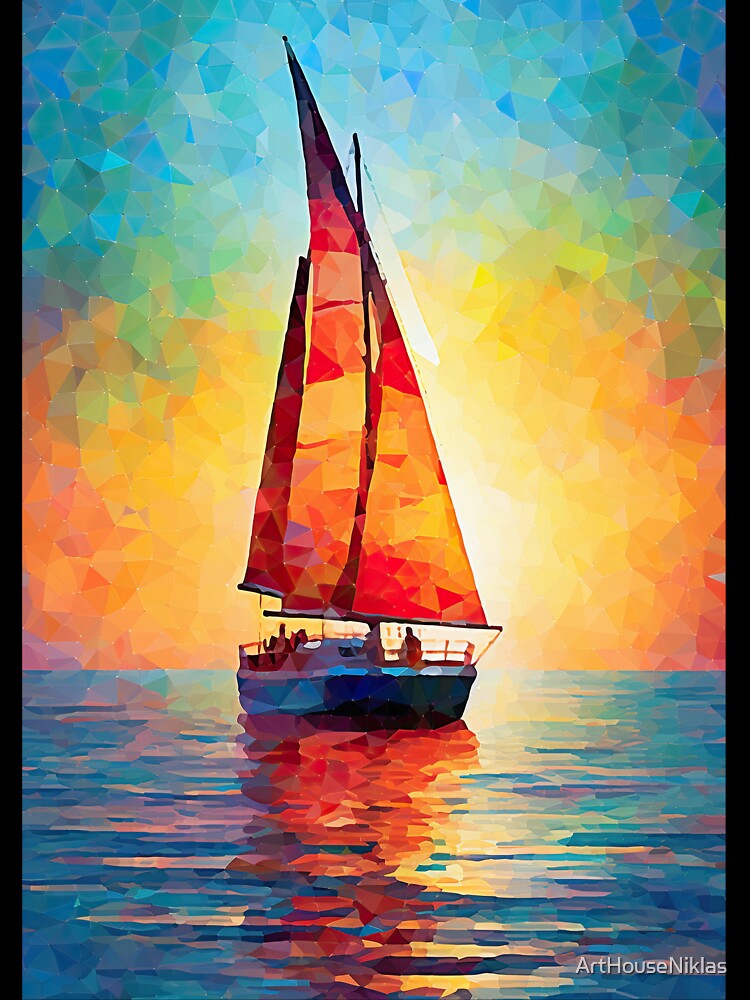 Sailboat Pop Art Maritime by ArtHouseNiklas Unisex , , , Long Sleeve Tee