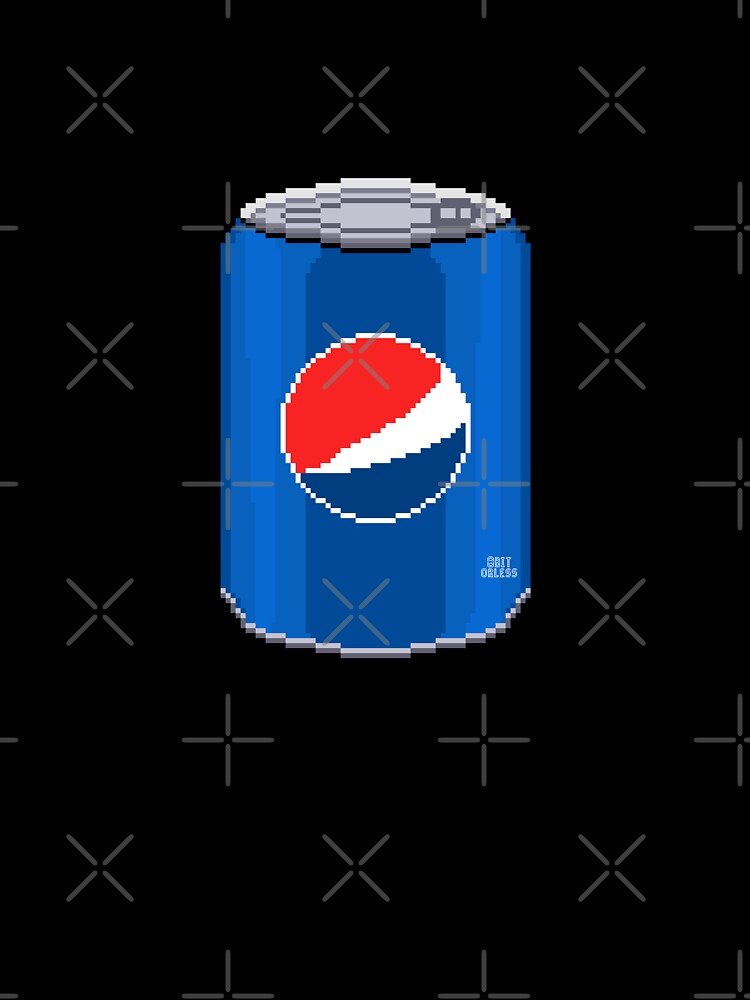 Blue Soda Can Pixel Art by Heybratan Unisex , , , Long Sleeve Tee