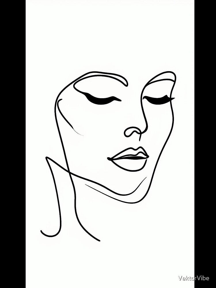 Minimalist Line Art Face – Elegant Modern Portrait by VektorVibe