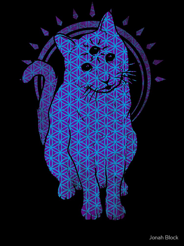 Trippy Cat: Blue Flower of life Edition by jonah block